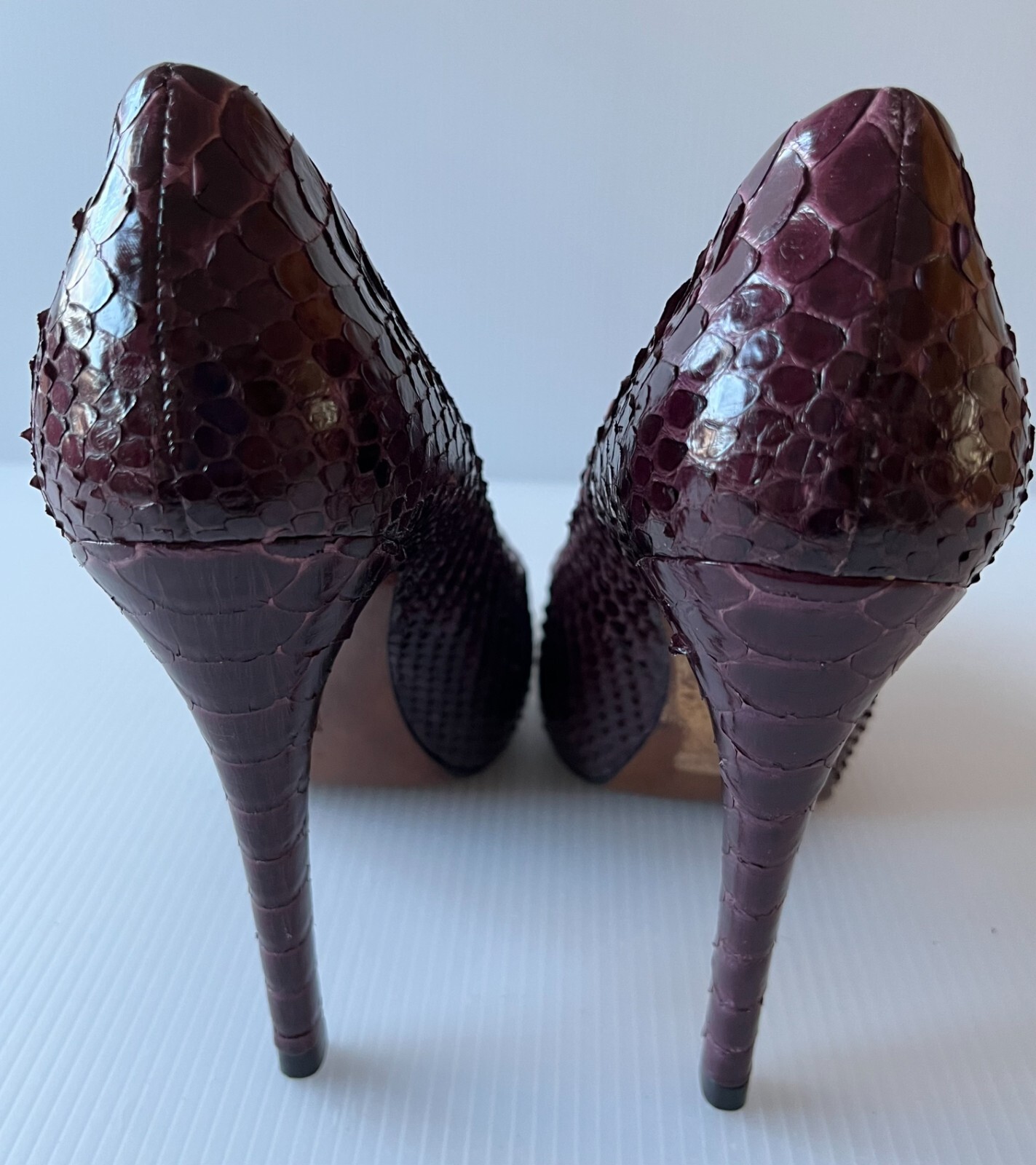 Alexandre Birman Purple Python Pump Heels, Size 7… - image 6