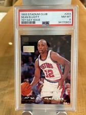 1993 Stadium Club Sean Elliott 1st Day Issue #203 PSA 8 NM-MT 💎LOW POP 1!!!!!