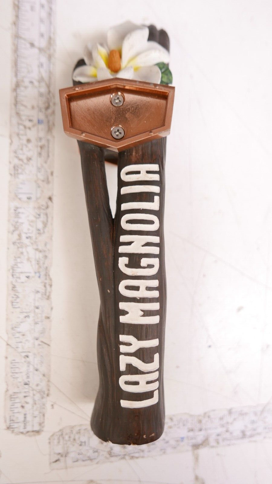 Lazy Magnolia Brewery Figural Logo Beer Tap Handle 10” Tall