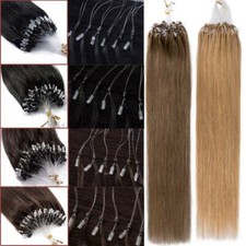 8A Micro Ring Loop Silicone Beads Remy Human Hair Extensions 100S Straight ASP