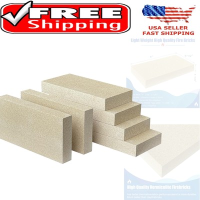 Durable Flat Surface Fire Bricks - 9''x4.5'' Replacement for Optimal Combustion