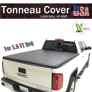 Premium Lock Roll Up Soft Tonneau Cover For 2014 2018 Gmc Sierra 5 8 Ft Rear Bed Ebay
