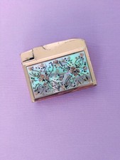Vintage Elgin Beads Floral Cigarette Lighter Purse Pocket Gold Made in USA