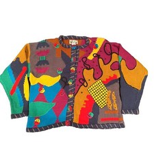 Lisa Nichols Vintage Women  s Graphic Cotton Sweater Size 2 L New