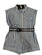 Dkny Blue/white Striped Romper Size 4 NWT