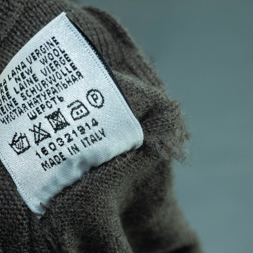 Maglione uomo MORGANO maglia stretta marrone finto collo 1/4 zip marrone merino taglia L - Foto 9 di 9