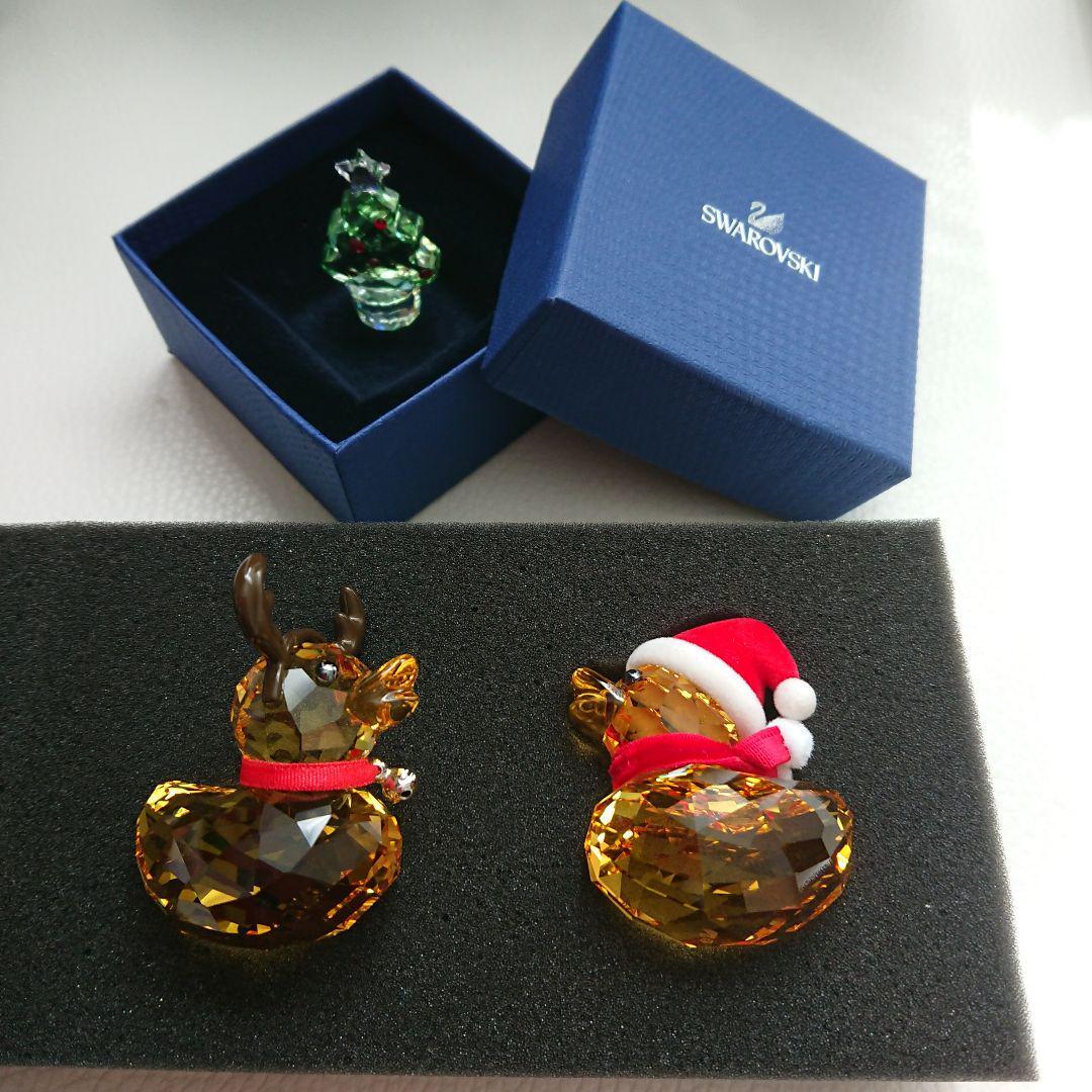 SWAROVSKI Crystal Happy Duck Christmas Santa and Reindeer
