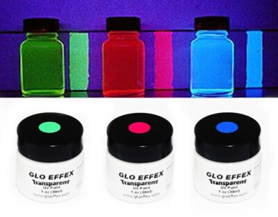 Invisible Transparent UV Paint Blacklight UV Reactive Intense Glow!! 