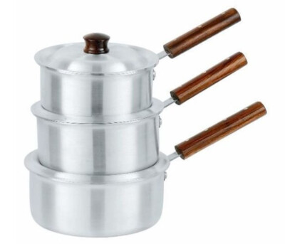 Kochgeschirr Set Suppentopf Kochtopf mit Deckel Milchtopf Suppentopf Holzgriff