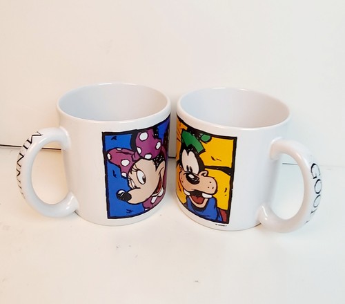 Goofy mug and Minnie mug double sided portraits 16oz 4.5" high large - Picture 2 of 8