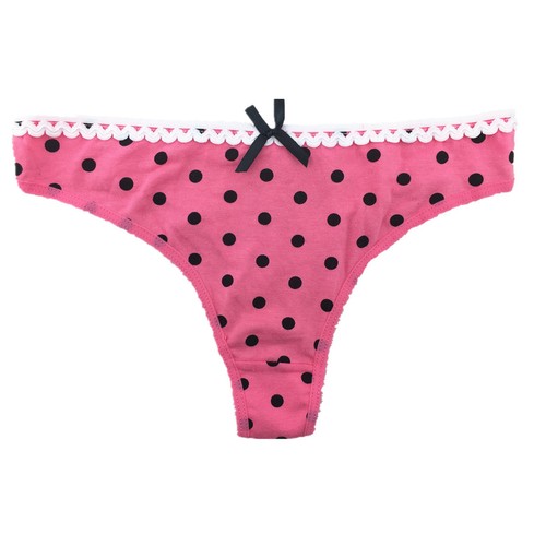 3 6 12 Pcs Lot Women's Cute Dot Cotton Thongs Everday Panties Underwear