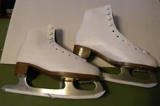 NEW DBX Womens Figure Ice Skates Tuv Rhelnland GS Blades White US 4/EU 35/36