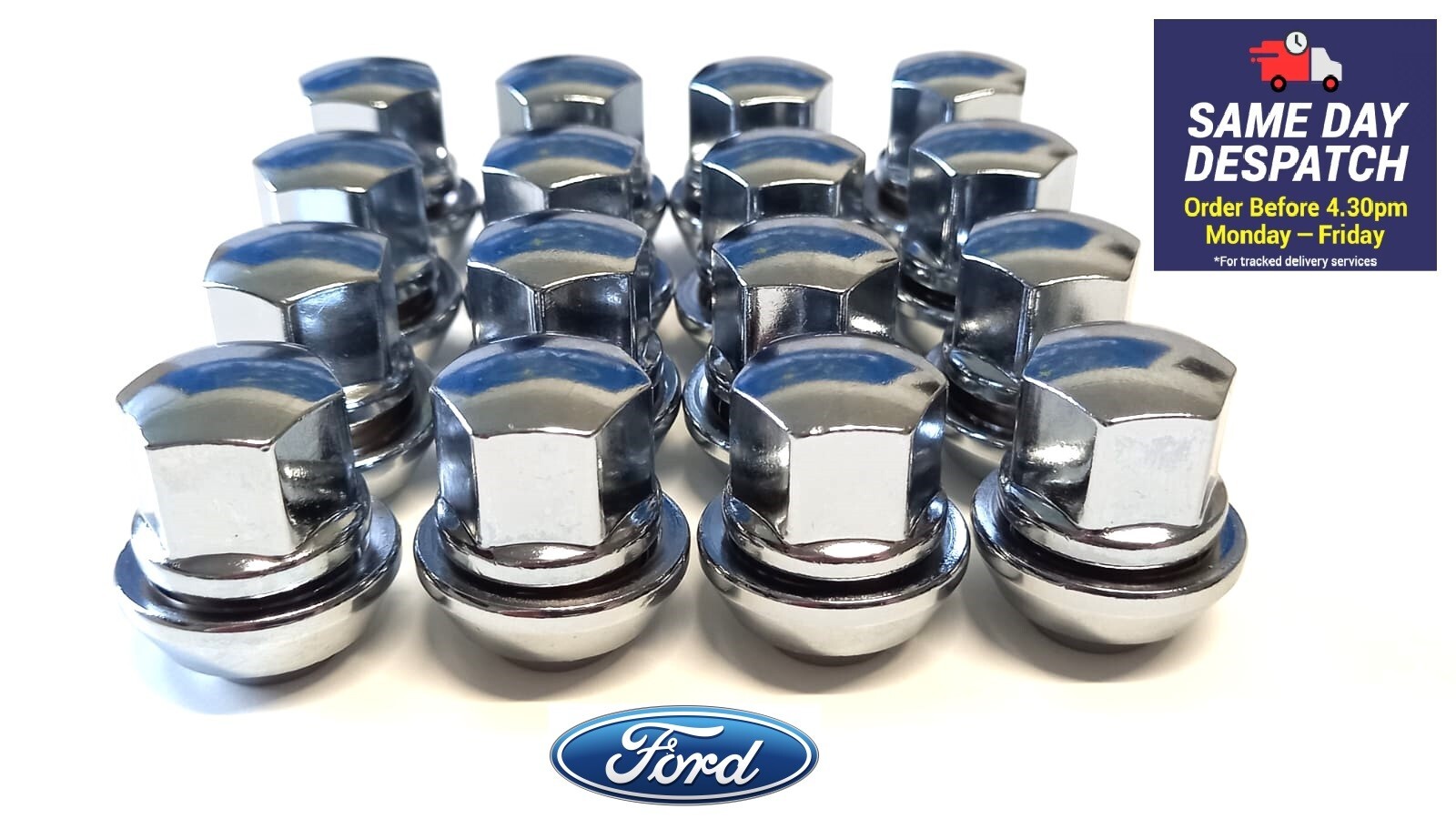 X16 Ford Alloy wheel nuts fit Focus Fiesta M12 x 1.5 19mm Bolt Lug