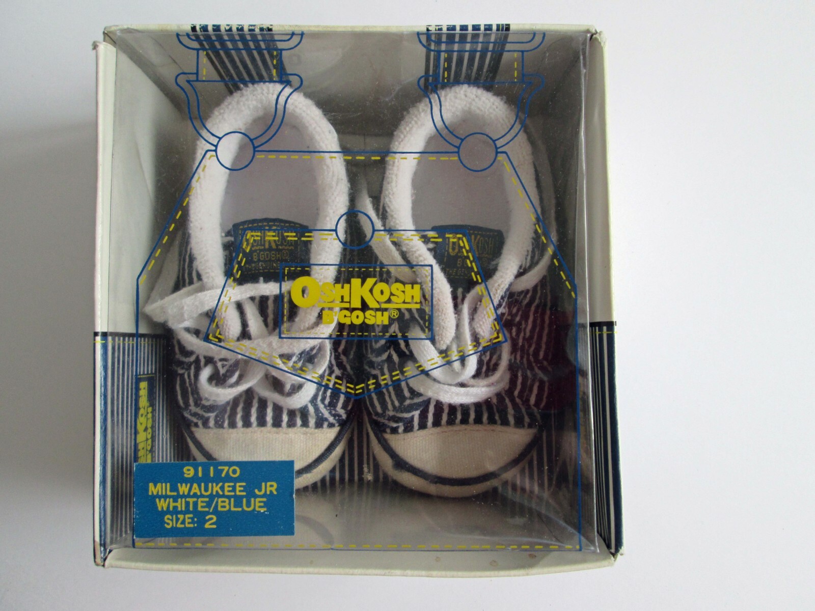 Size 2 Milwaukee Jr White Blue Striped Denim Lace