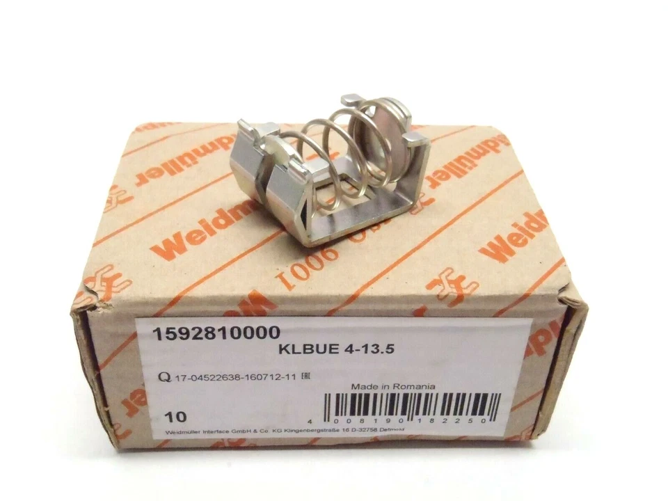 Weidmuller 1592810000 KLBUE 4-13.5 Steel Snap-On Clamping Yoke BOX OF 9  - Image 2 of 3