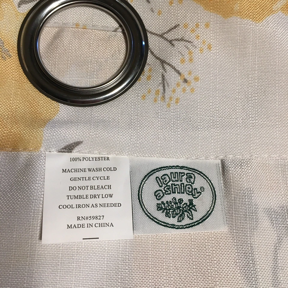 Par de cortinas Laura Ashley florales ojal flores amarillas 36 x 84 cabaña jardín Foto 3 de 4