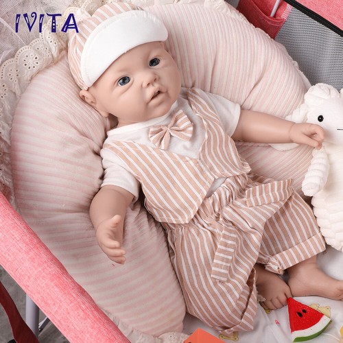 17'' Unpainted Silicone Reborn Baby BOY Look Real Silicone Doll Cute Infant - Picture 2 of 10