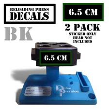 6.5 CM Reloading Press Decals Ammo Labels 1.95" x .87" Sticker 2 Pack BLK/GRN