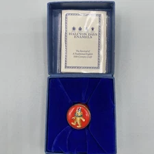 Halcyon Days Enamels Trinket Teddy Bear birthday hat Pill screw top w inserts