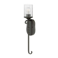 Wandleuchte Wandlampe Wohnzimmerleuchte Flur Glas Klar Schwarz E27 Fassung
