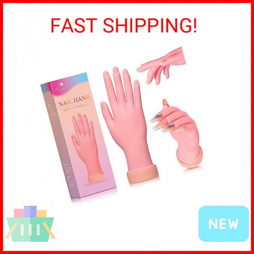 Buqikma Nail Practice Hand for Acrylic Nails, Mannequin Hand for Nails Practice,