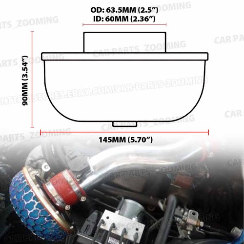 60 mm Super Power Filtro de aire JDM Limpiador Recargado Universal Azul - Imagen 6 de 6