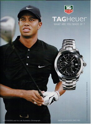 VINTAGE REKLAME UHREN TAG HEUER BY TIGER WOODS von 2006