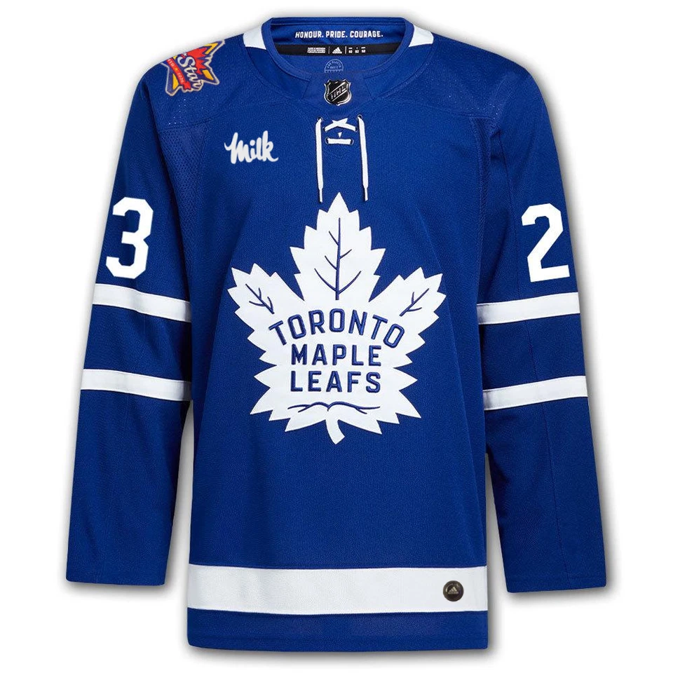 Camiseta deportiva de hockey firmada por Matthew Knies Toronto Maple Leafs Adidas NHL - con parches Foto 2 de 2