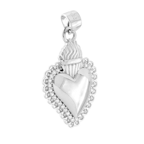 Ciondolo Cuore XO In Argento 925 Con Zirconi Cubici Bianchi &ndash; Pav&eacute;, Hip Hop Style