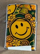 Chrome "Emoji" Flint Lighter Smiley Face 