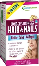 Applied Nutrition Longer, Stronger Hair and Nails, Biotin Silica Collagen 60 CT
