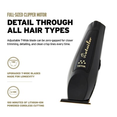 Wahl Cordless Barber Combo Black Magic Clip Clipper & Detailer