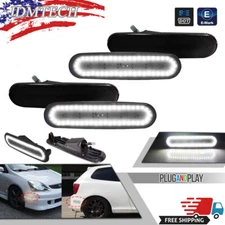 For 02-05 Honda Civic Si EP3 3DR Front Rear Side Marker Light Lamps White LED ×4
