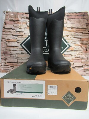 MUCK BOOT Men's Black Artic Ice Tall Size 7.0 Fleece / Vibram Arctic Grip Sole