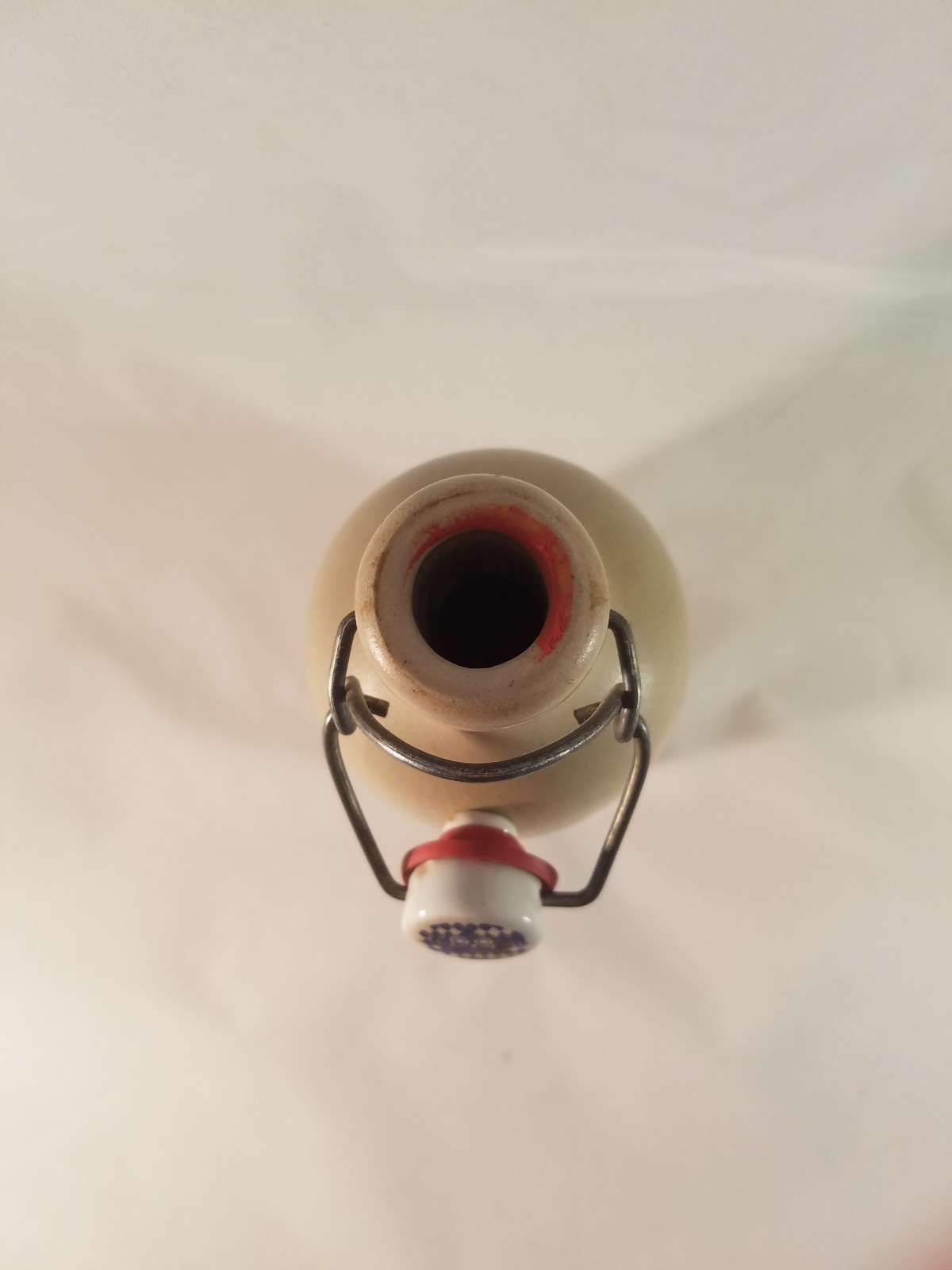 Franz Joseph Jubelbier German Stoneware Beer Bottle with Porcelain