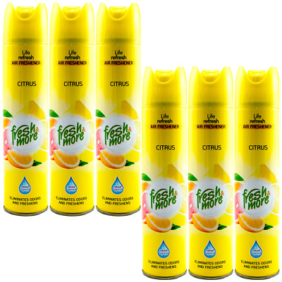 fresh & more Lufterfrischer Spray CITRUS 6 x 300ml Geruchsbeseitiger