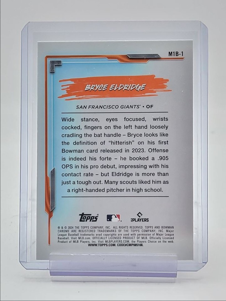 BRYCE ELDRIDGE 2024 BOWMAN CHROME MY 1ST BOWMAN BASEBALL Q3100 eBay
