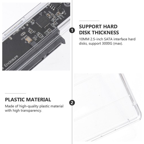 2 .5 Tragbare Festplatte 2,5 Zoll Festplattengehäuse SSD-Gehäuse - Bild 10 von 12