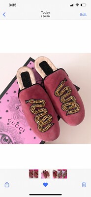 うめ吉様　グッチ　ベルベットスリッパ うめ吉様 グッチ ベルベットスリッパ - 靴