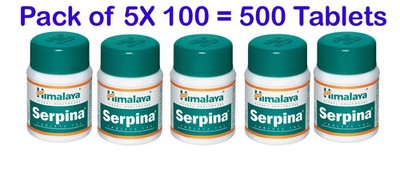 Pack of 5X 100 Tablets Himalaya Herbal SERPINA