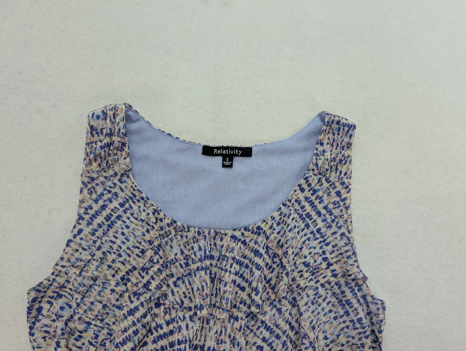 Relativity Women's Top Size S Mesh Ruffle Sleeveless Tank Blouse - Image 3 of 4