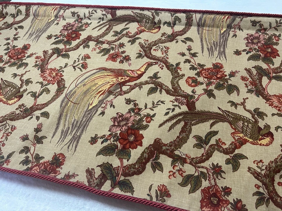 Tapiz de Pared Chinoiserie Vintage 50x27 Pájaros Floral con Montaje y Borde de Madera Foto 2 de 4