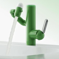 Modern Brass Single Hole Bathroom Faucet, Vessel Sink Mixer Tap, 360  Swivel