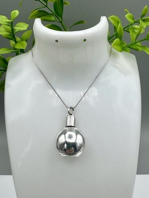 Vintage London 1978 Sterlingsilber klobig Parfüm Anhänger & 20'' Schlangenkette