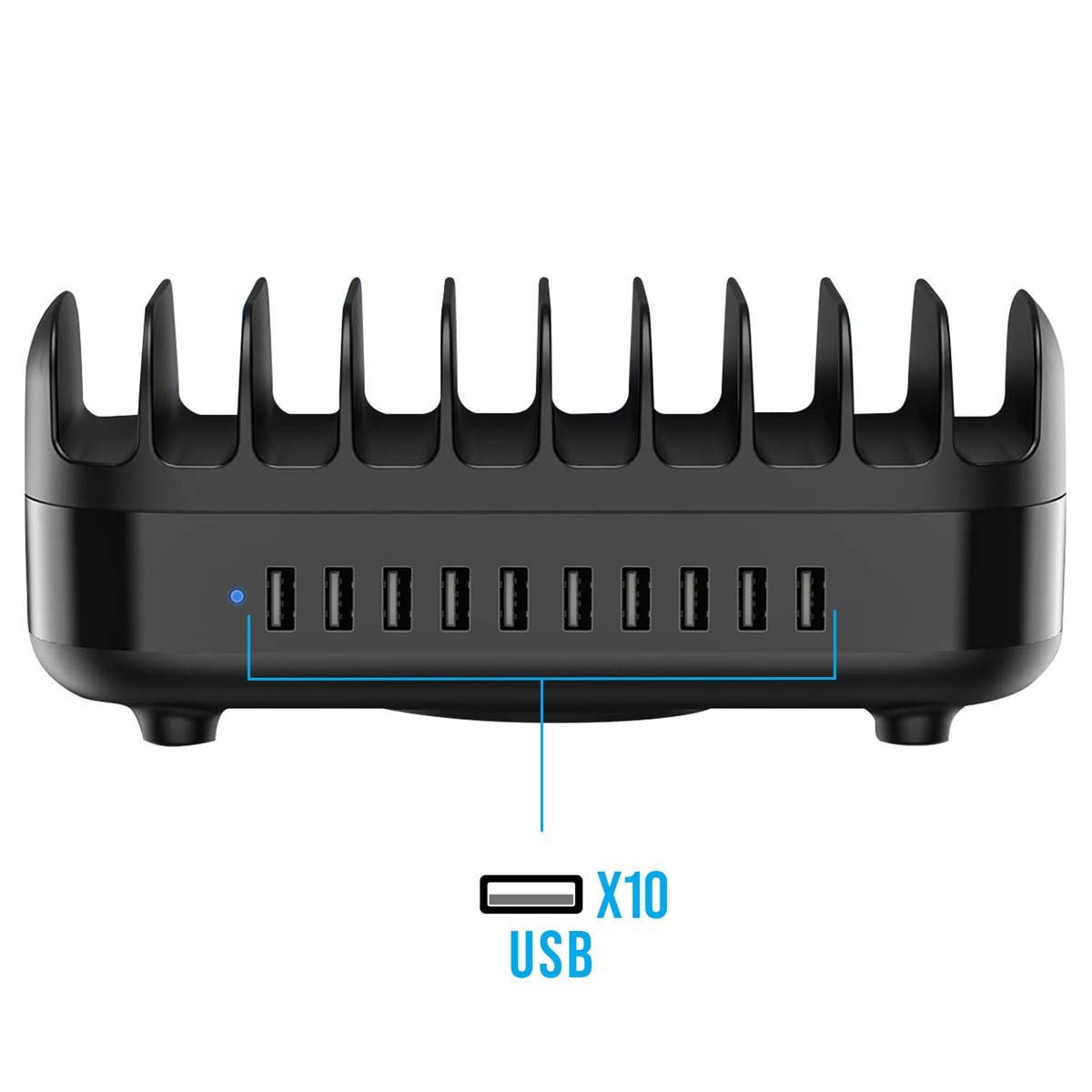 Multi-chargeur USB 120W ventilé avec 10 ports haute vitesse