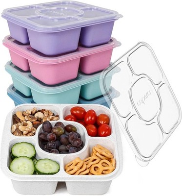 5-Pack Lunchable Container Set for Kids &  - Reusable Bento Snack Box Containers