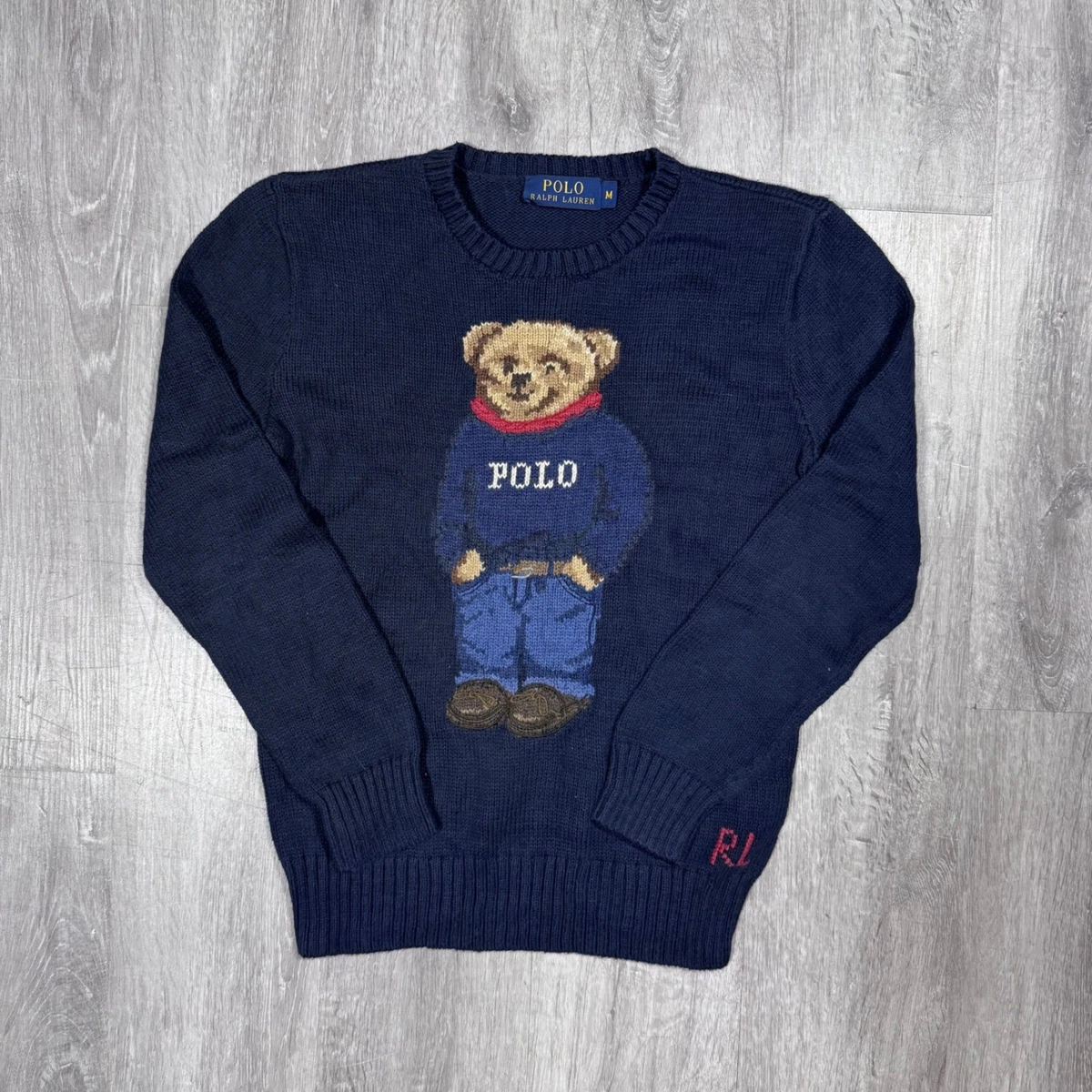 Vintage Polo Ralph Lauren Bear Sweater In Men'S Vintage Sweaters