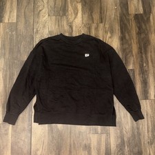 Puma Downtown Crewneck Pullover Sweater Women's Size S Black Long-Sleeve Logo