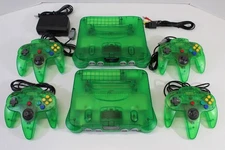 Nintendo 64 Clear Jungle Green Console Controller AC AV N64 NTSC REGION FREE