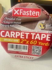 XFasten Indoor Outdoor Carpet Tape Area Rugs White 2" x 50 Yards ESCT2603C1P V15